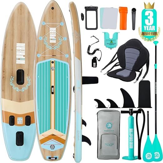 Niphean (Extra Grande) Tavola SUP Gonfiabile per 3 Persone. Stand Up Paddle Board con (Facile per Principianti) Ala Bilanciata, Custodia Impermeabile