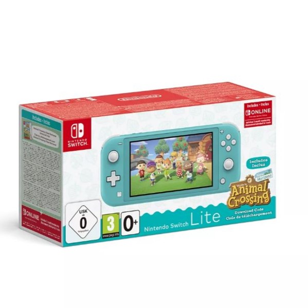 Console NINTENDO Switch Lite Turquoise+AC+contenu 