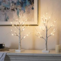 2 Set of White Christmas Tree with Lights