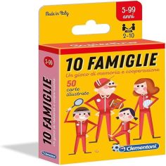 Clementoni - 10 Famiglie, Mazzo di 50 Carte 